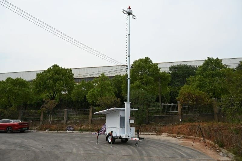 Mobile Solar CCTV Trailer For Outdoor Parking