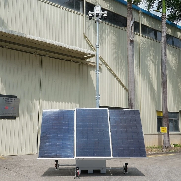 Portable Surveillance Camera Tower With Electric Mast For Mining Area price