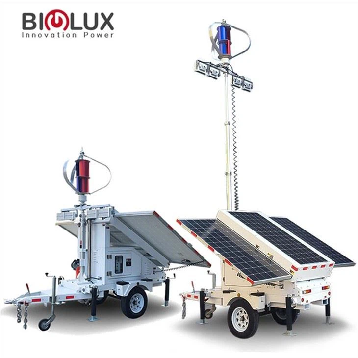 हाइब्रिड सौर पवन ऊर्जा उत्पादन लाइट टॉवर