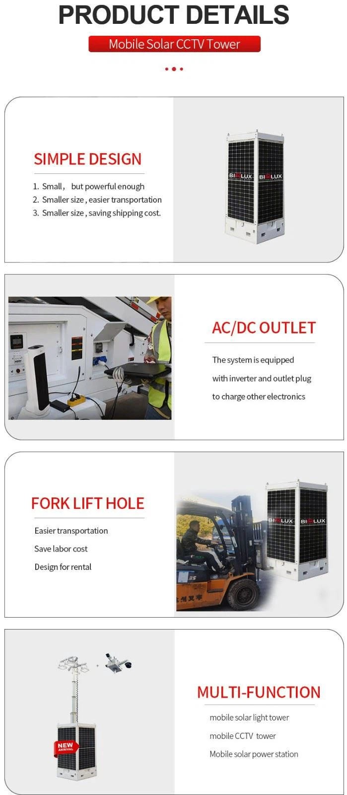 Mobile Security Tower With Solar Generator
