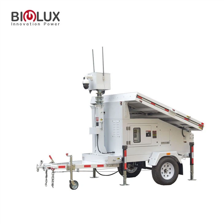 Mobile Solar CCTV Tower With DOT Approved Mobile Trailer Outdoor Working Site