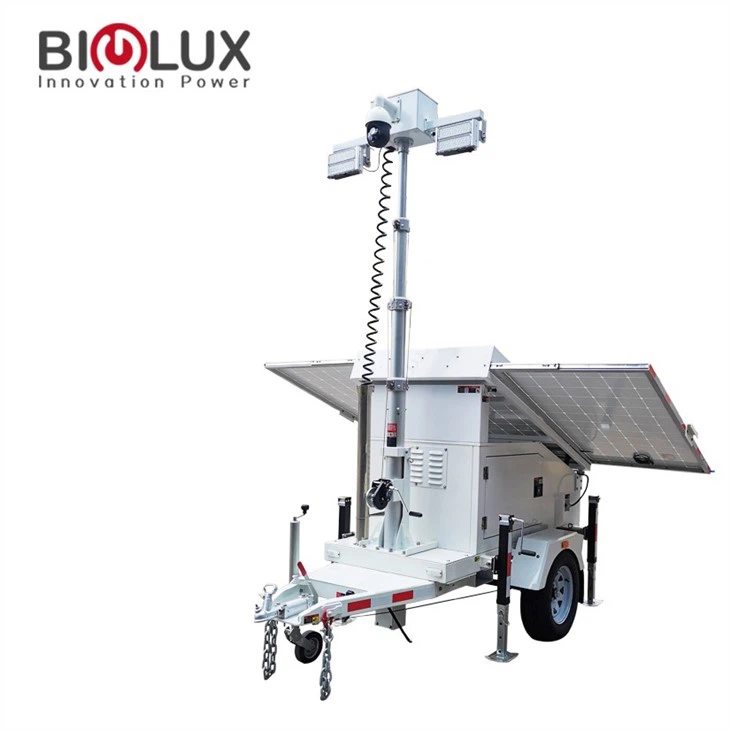Mobile Solar CCTV Tower With DOT Approved Mobile Trailer Outdoor Working Site