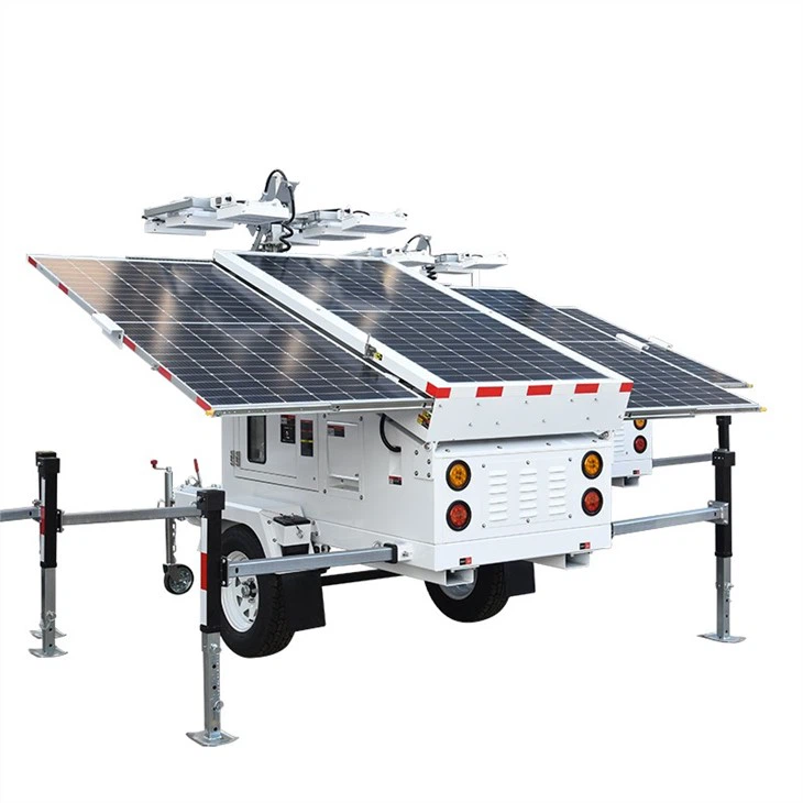 Mobile Solar Light Tower For Construction Site